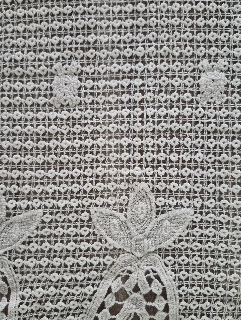 Soft Surroundings Label Noir Crochet Lace Pullover Cover-Up Cream 100% Cotton
